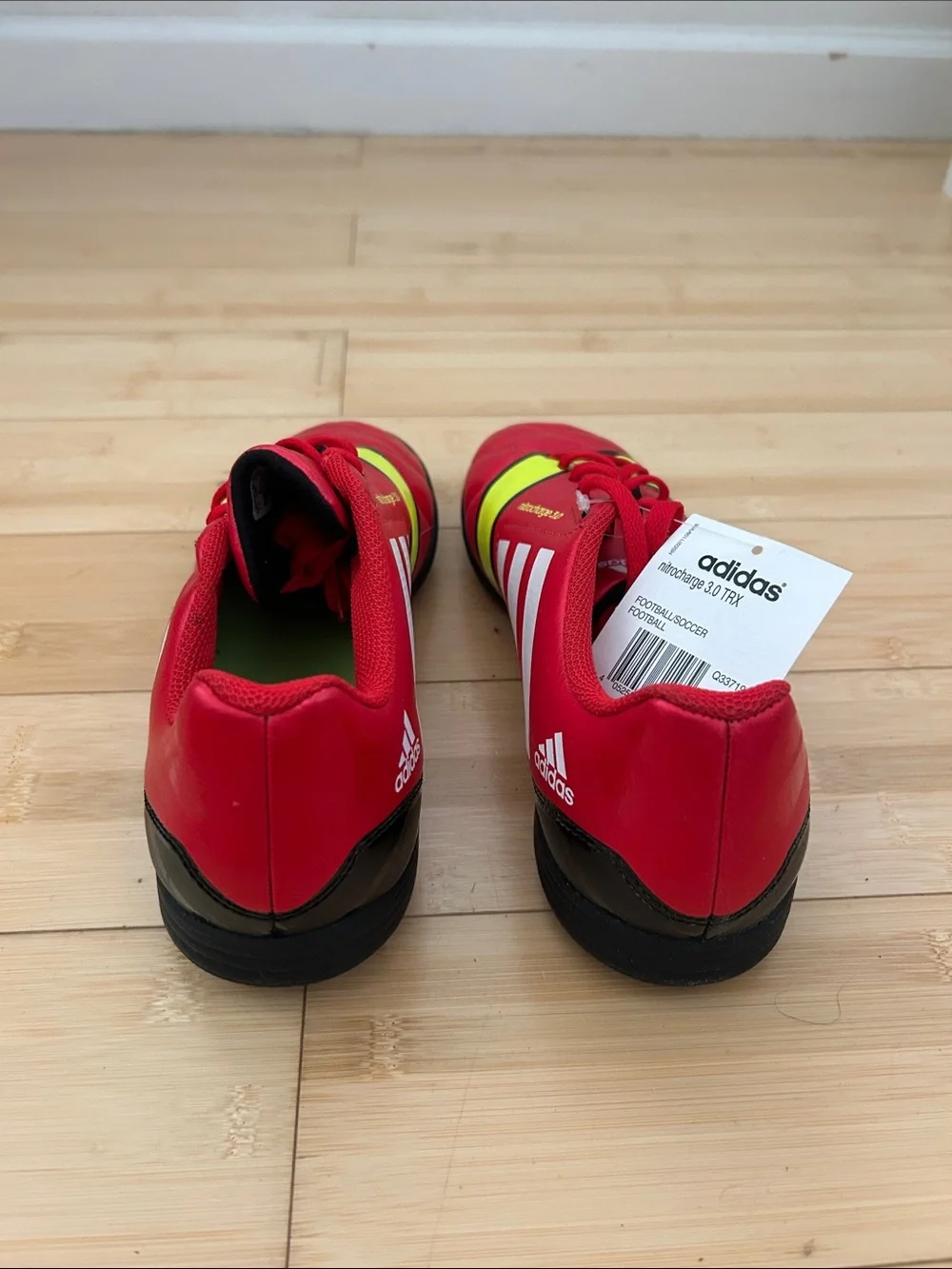 adidas Kids Red, Yellow & White Indoor Soccer Sneakers